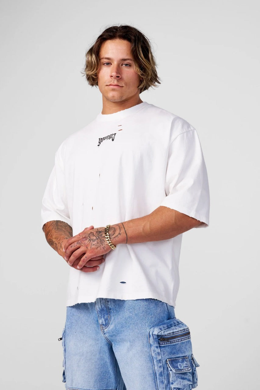 4144 DISTRESSED TEES CHARCOAL