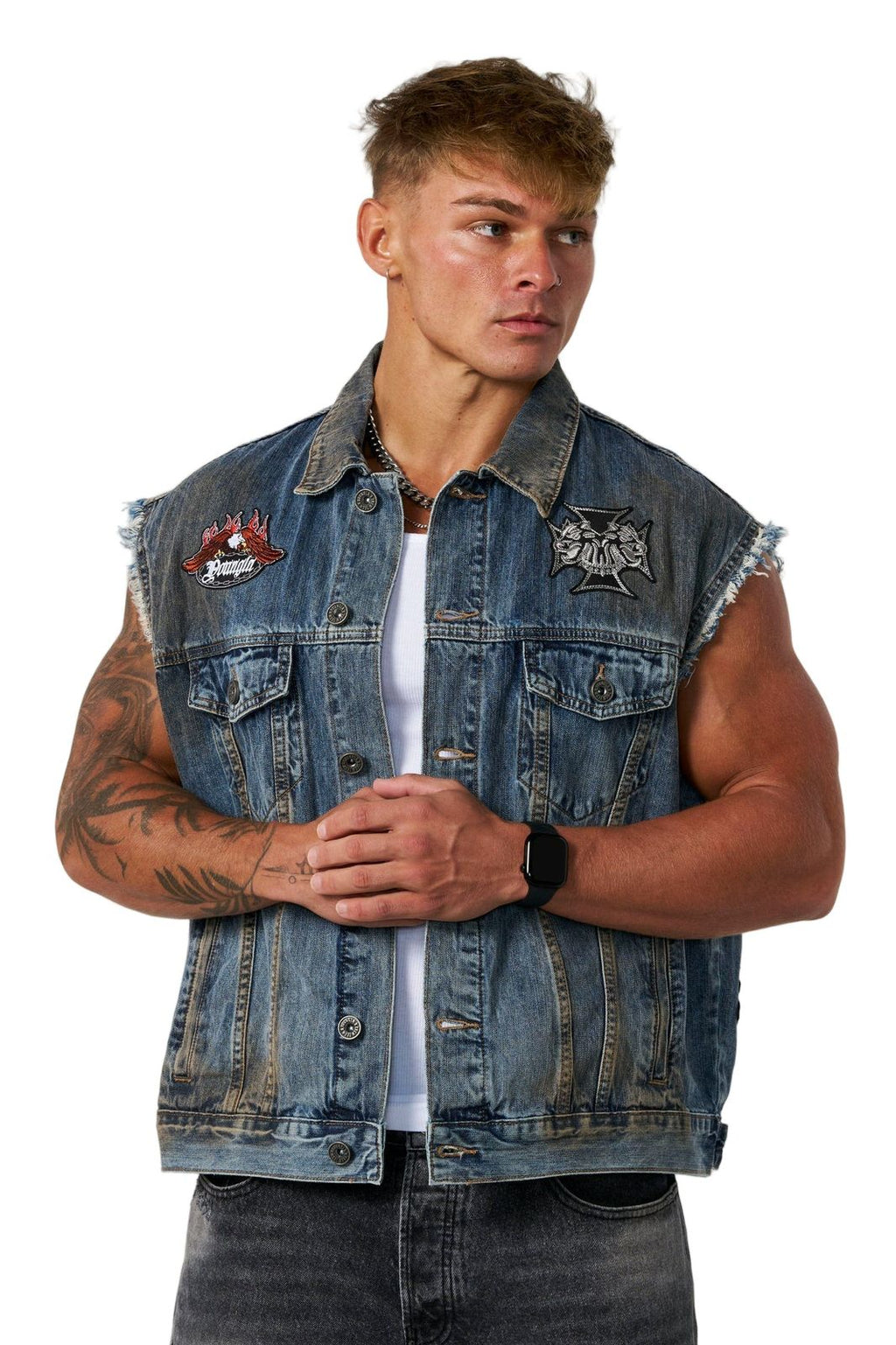5192 CARS Y CURLS DEMIN VEST BLUE WASH