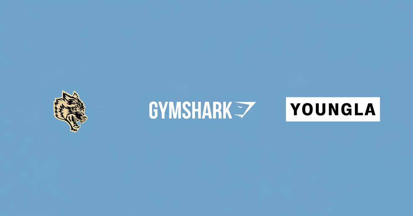 Banner hero con logos fitness - fondo azul