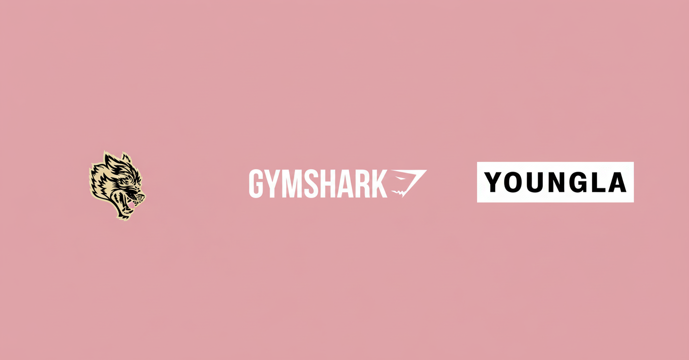 Banner hero con logos fitness - YOUNGLA en cuadro blanco